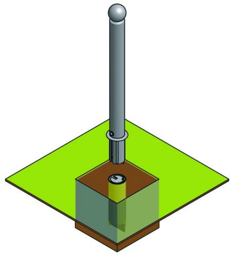 Potelet BOULE Ø76,10mm Hauteure totale 1100mm