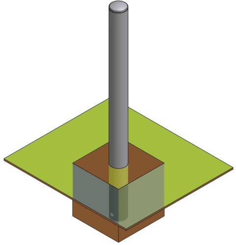 Potelet TEMPO tête bombée Ø88,90 ht 1300 mm