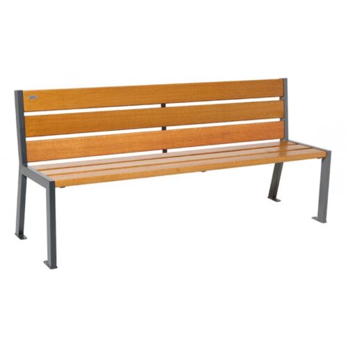 Banc public SILAOS en bois de chêne, 1800mm, 6 lames