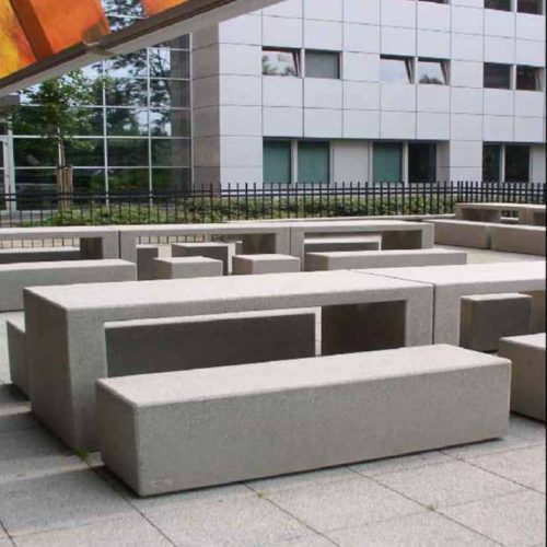 Banquette publique TETRIS 220 béton, 2200x450x450mm