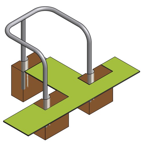 Etrier 3 pieds - tube Ø 38x1,5mm