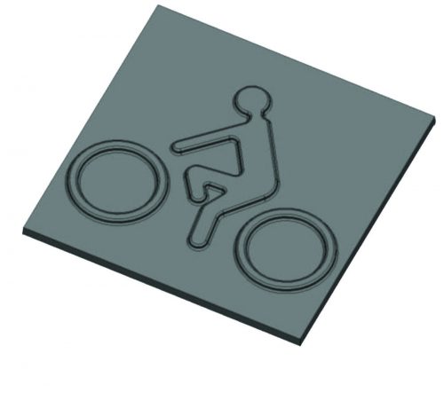 Plaque vélo en fonte 300x300mm