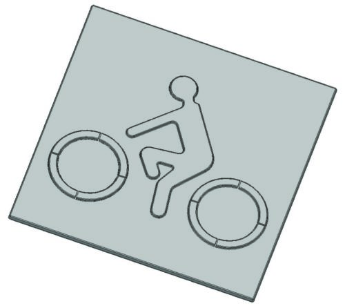 Plaque vélo en fonte 600x600mm