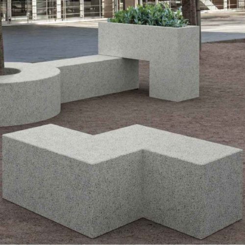 Banquette publique TETRIS Z1 en béton hydrofugé 1350x900x450