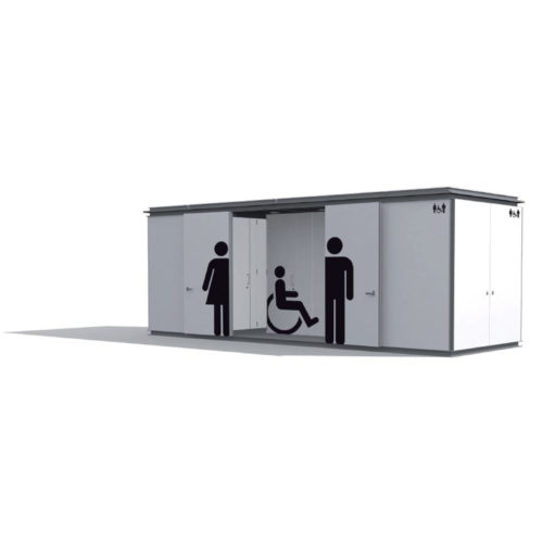 Kiosque WC 18,75m² avec 8 toilettes