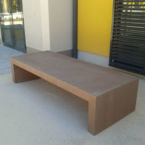 Banquette publique TARGA en béton, 2000x500mm