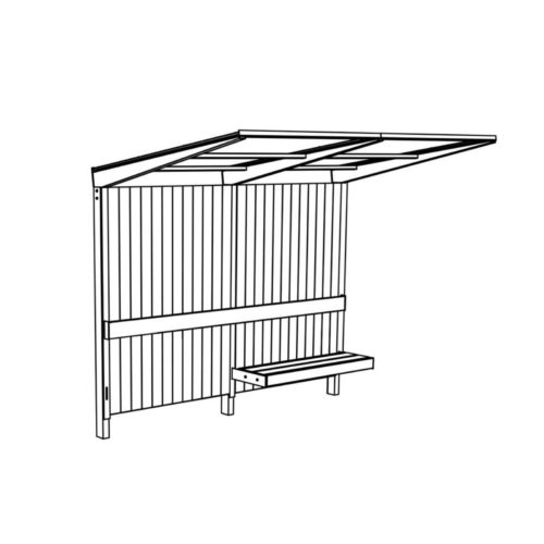Abris bus SITEO ZPS231 - Toit en verre, parois fond en bois