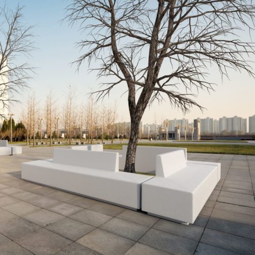 Banc public PRACTIC en béton, 2800mm