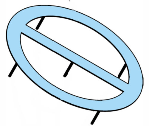 Logo Interdiction de stationner en Inox 304L brossé ép.3 Ø600