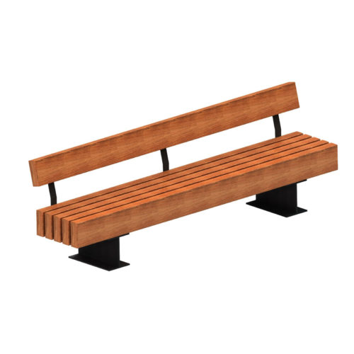 Banc public LAUNE en bois de pin, 2300mm