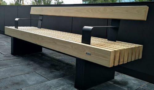 Banc SILESIA longueur 2500mm avec accoudoirs