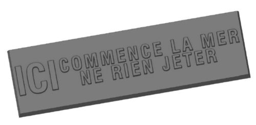 Plaque fonte "ICI commence LA MER - Ne Rien Jeter"