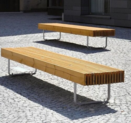 Banc public BORDO en bois tropical, lg. 2900 mm