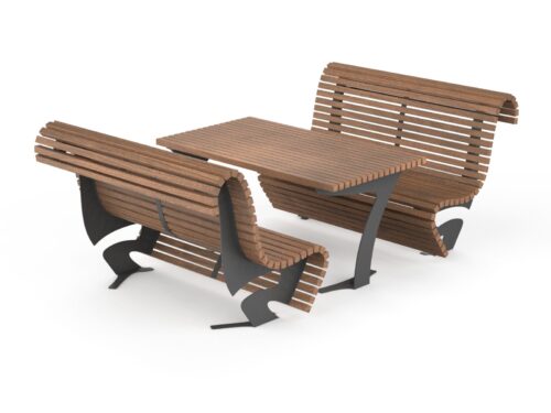 Ensemble de pique nique WAVE en bois, 1500mm