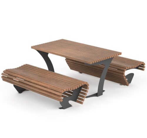 Ensemble de pique nique WAVE en bois, 1500mm