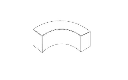 Banquette courbe DYNAMIC C90 en béton, rayon intérieur 1000mm