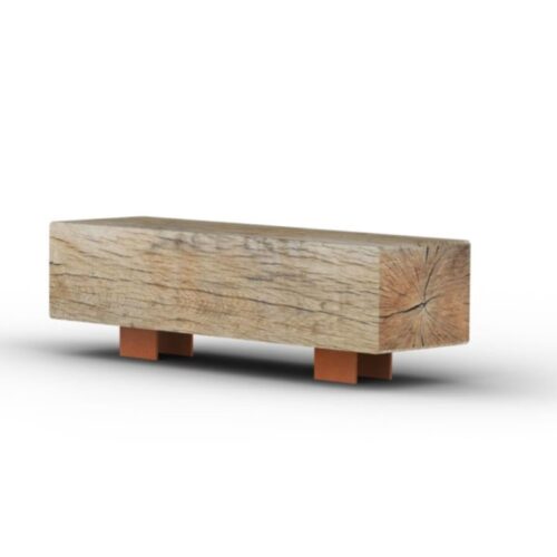 Banquette publique v55 en bois de chêne, 1500mm