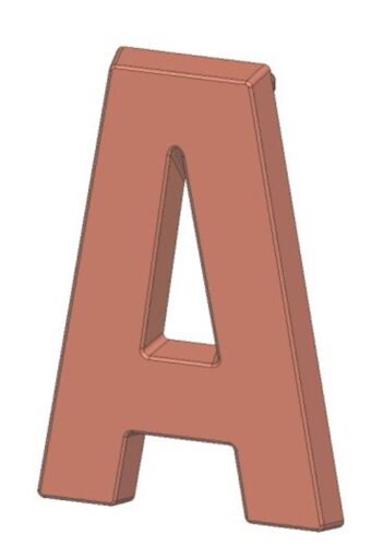 Lettre de l'alphabet en fonte, hauteur 150mm