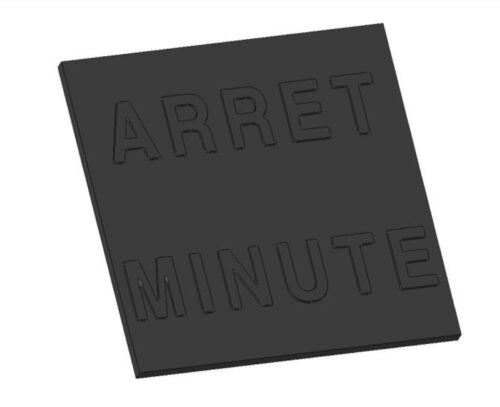 Signalétique ARRÊT MINUTE en fonte 300x300mm