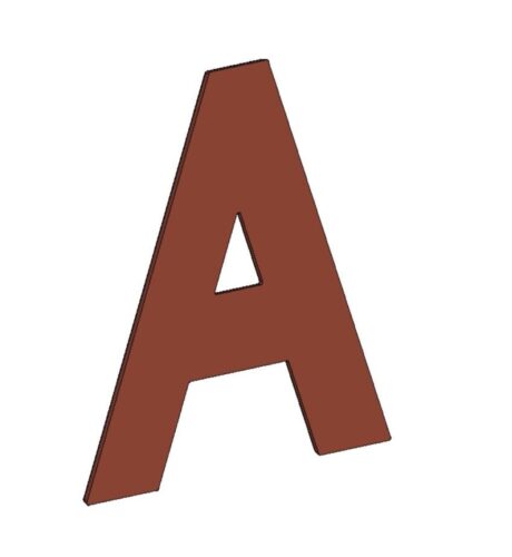 Lettre de l'alphabet en fonte, hauteur 500mm