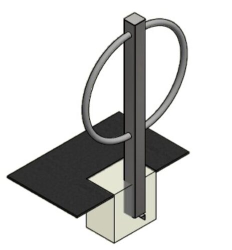 Appui-vélos Halo carré à sceller HT Totale 1230mm - hors sol 1000mm