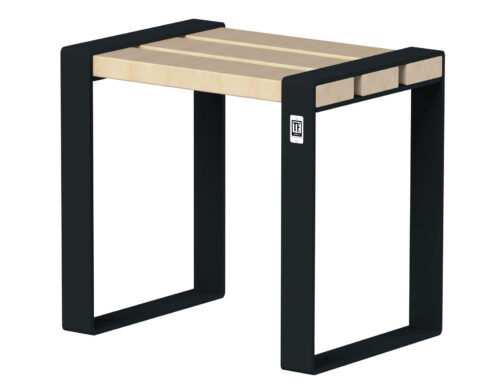 TABOURET FOREZIEN Structure en acier Assise en Robinier