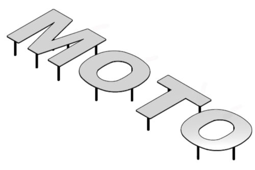 Lettrages "MOTO" en inox 304