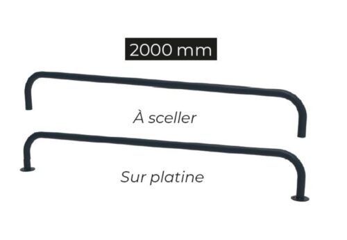 Lisse basse, longueur 2000mm, galva peint
