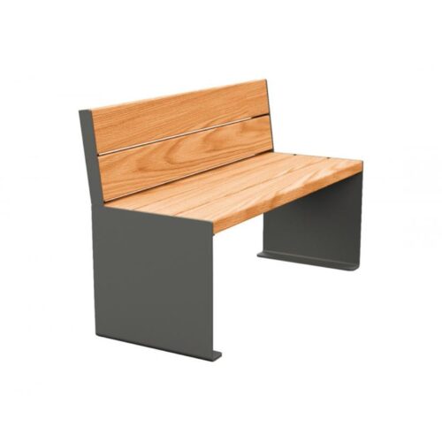 Banc public KUB en bois tropical, 1200mm