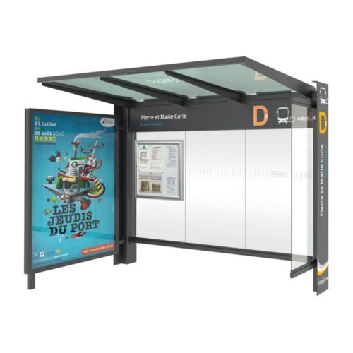 Abribus KUB Lg 3000mm avec vitrine