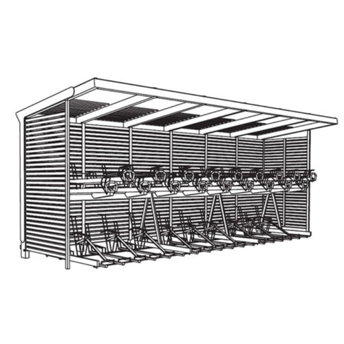 Abrivélos AE-V660-02-SD en bois 20,75m² (L.2,5xlg.8,2xht.3,2m)