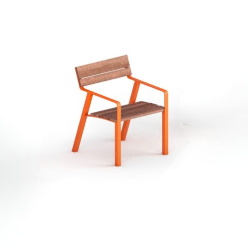 Fauteuil AVIELA AVL157t en bois de jatoba avec accoudoirs, 600mm