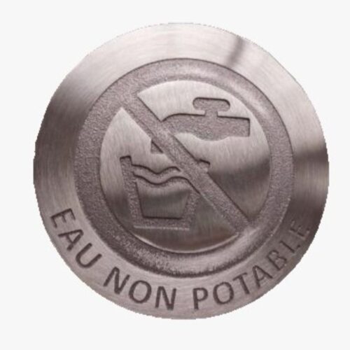 Clou de voirie personnalisé en bronze, Eau non potable