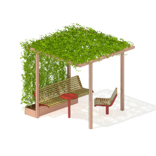 Pavillon extérieur Cuby MEET , 4,84 m2, plantes grimpantes