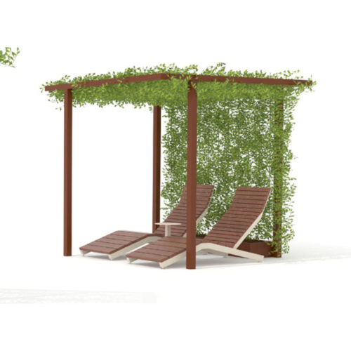 Pavillon extérieur Cuby REST 4,84 m2, plantes grimpantes