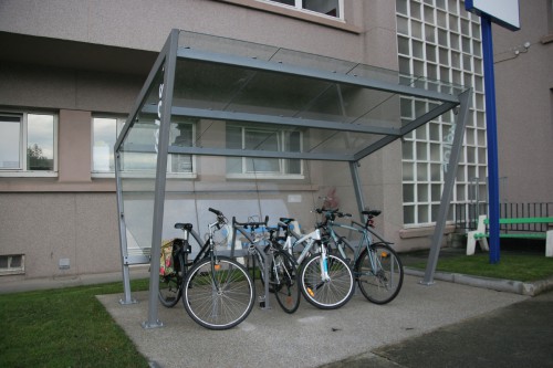 Abri vélos EDG110-02 10 m2 (2,5 × 3,9 m) toit en verre