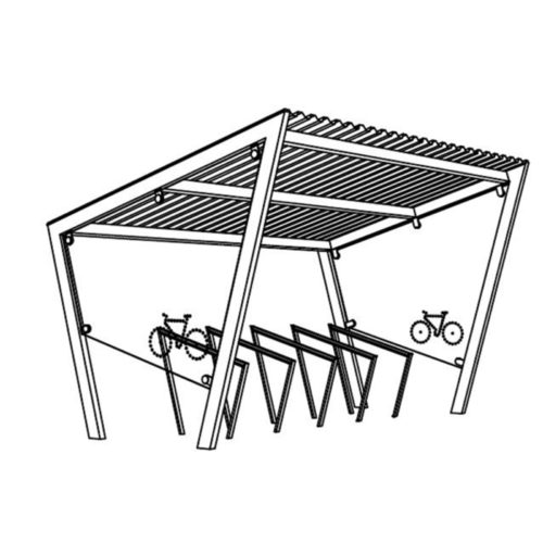 Abri vélos EDGE EDG210-02 10 m2 (2,5 × 3,9 m) toit tôle galvanisée