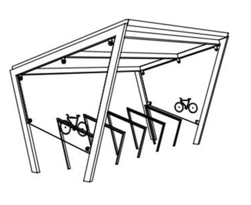 Abri vélos EDG310-02 10 m2 (2,5 × 3,9 m) toit  Végétalisé