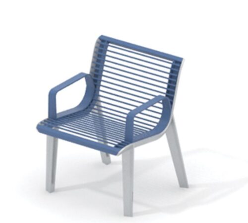 Fauteuil EMAU EM257 avec accoudoirs en acier, 600mm