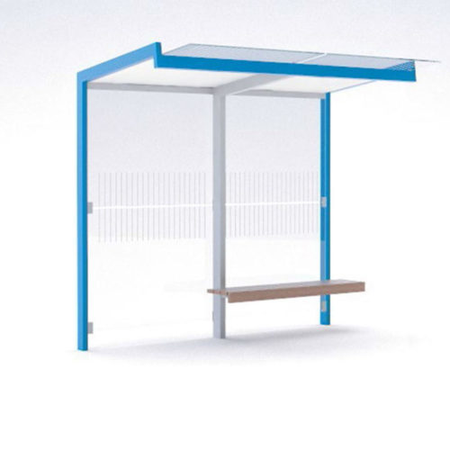 Abribus GEOMERE 5 m2 (1,7 × 2,8 m) toit plat en verre