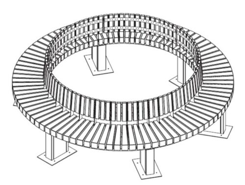 Banquette BRUUT radii C circulaire Ø3150mm avec dossier