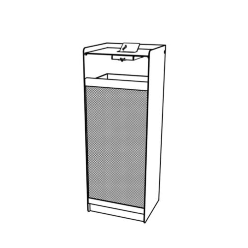 Corbeille MAG 65L en tôle perforée avec protection et cendrier