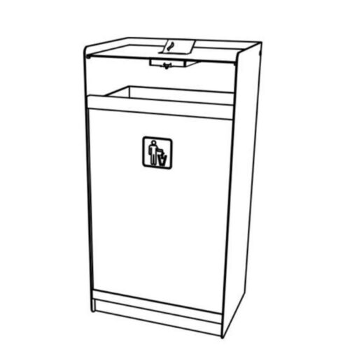 Corbeille MAG 120L en acier avec protection et cendrier