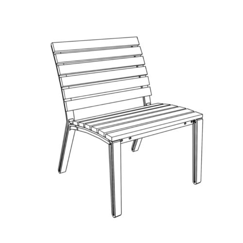 Chaise ALUMA en acacia, 600mm