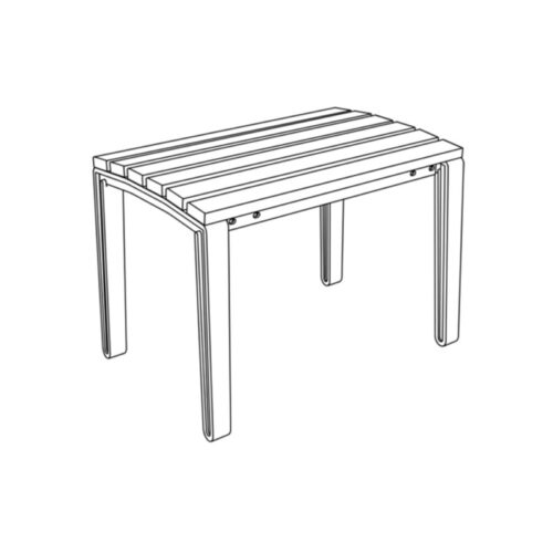 Banquette individuelle ALUMA en acacia, 600mm