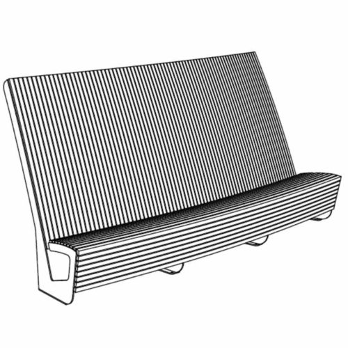 Banc public LANDSCAPE convexe en bois de robinier
