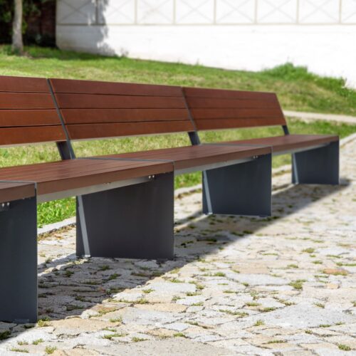 Banc public EKTA en bois de chêne, 1800mm, modulable