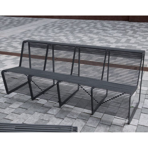 Banc public LIMPIDO LLP256 en acier, 2000mm