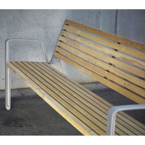 Banc public MIELA LME756r en robinier avec accoudoirs, 1850mm