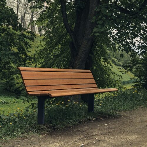 Banc public NISHA en bois tropical, 1800mm